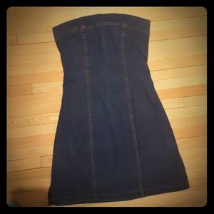 SEDUCTION dark blue jeans strapless dress